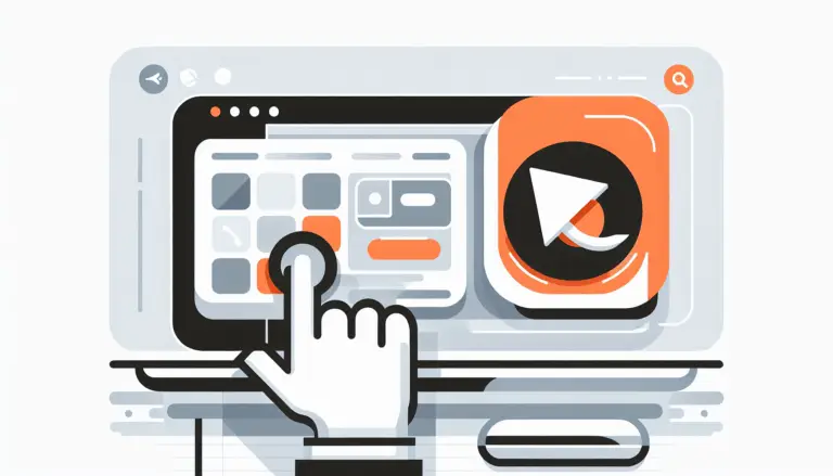 Hand platziert Microsoft Teams-Symbol zurück auf eine Taskleiste im minimalistischen, technischen Stil.