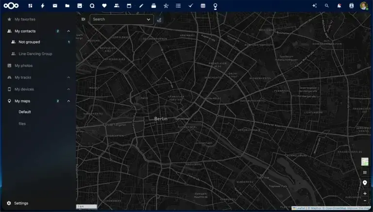 Nextcloud-Hub-Maps-Dark-mode
